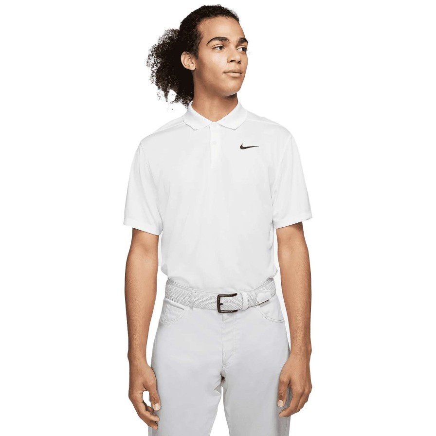 Shirts * | Nike Dri-Fit Vapor Textured Golf Shirt Dh0814 White 100