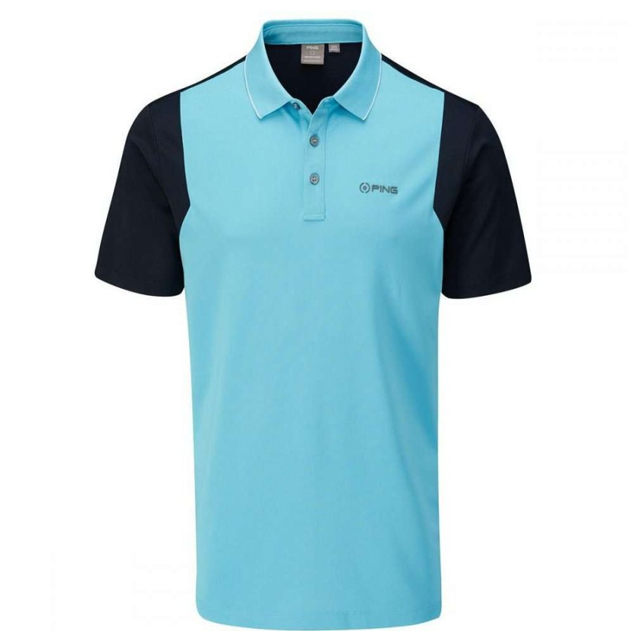 Shirts * | Ping Vista Golf Polo Shirt P03405 Blue/Water Navy Bw85