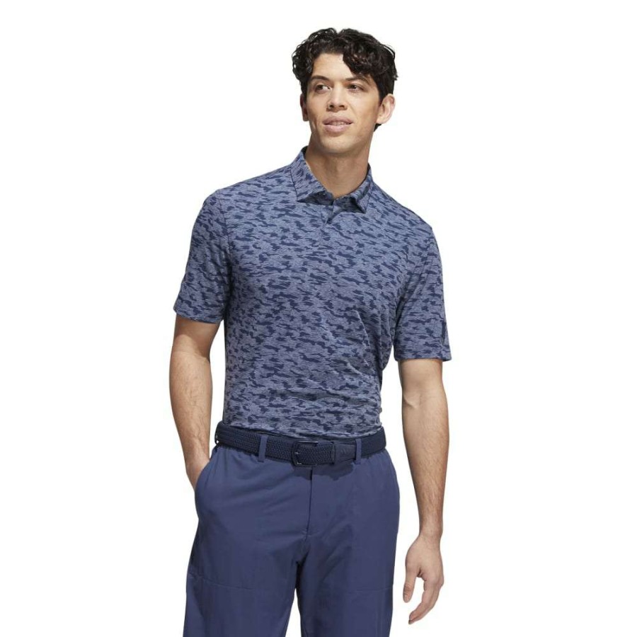 Shirts * | Adidas Go-To Camo Golf Polo Shirt Hm7394 Collegiate Navy/Crew Navy