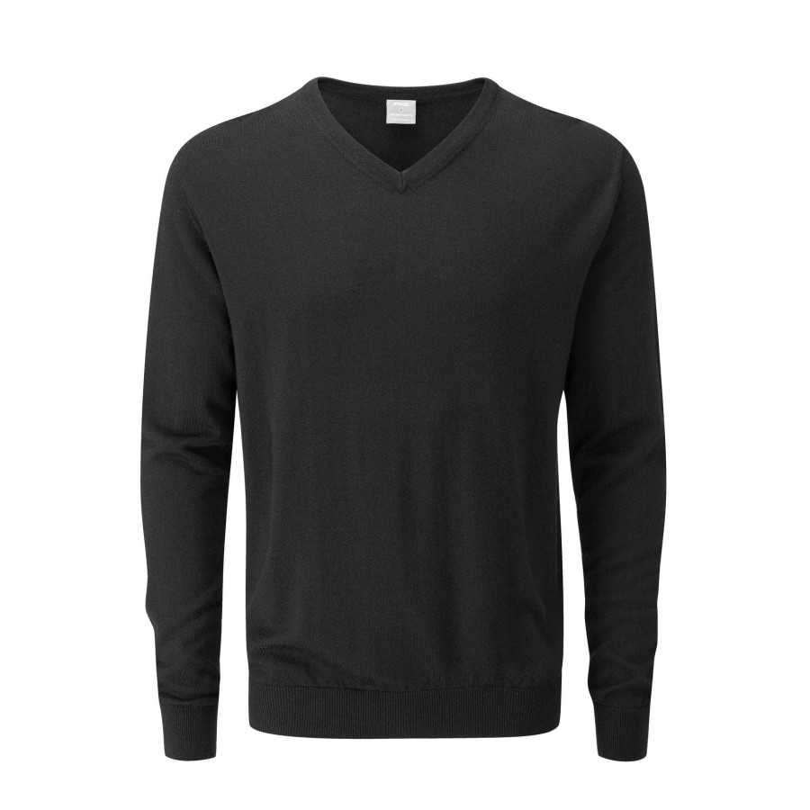 Mid Layers * | Ping Warren V-Neck Merino Golf Sweater P03332 Black 060