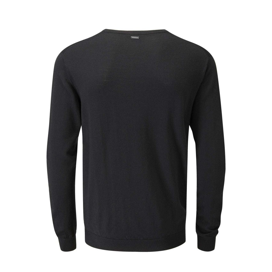 Mid Layers * | Ping Warren V-Neck Merino Golf Sweater P03332 Black 060