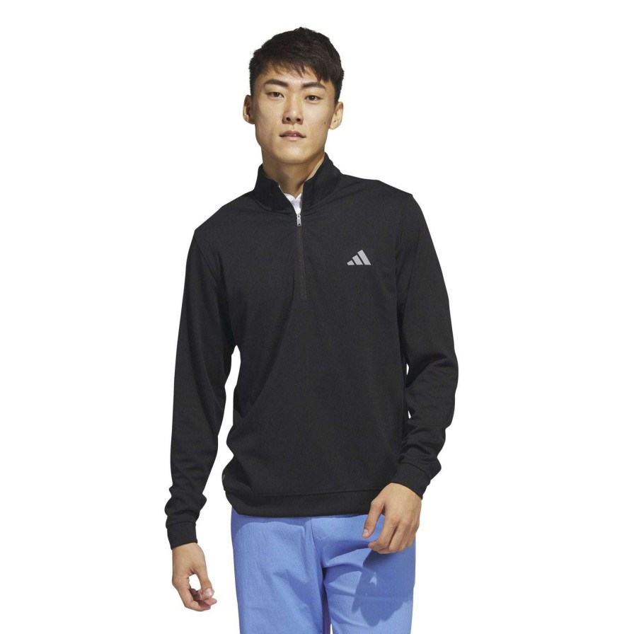 Mid Layers * | Adidas Elevated 1/4 Zip Golf Midlayer Ib6115 Black