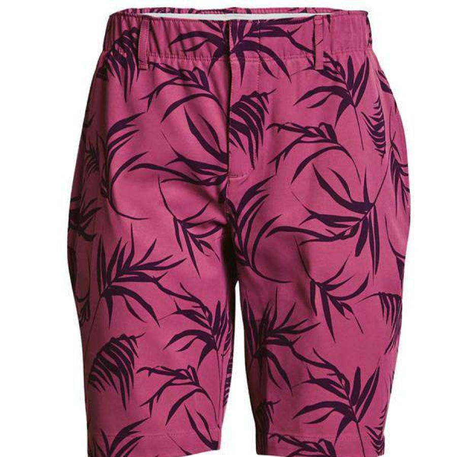 Shorts & Skorts * | Under Armour Ladies Link Printed Golf Shorts 1362112 Pink Quartz 678