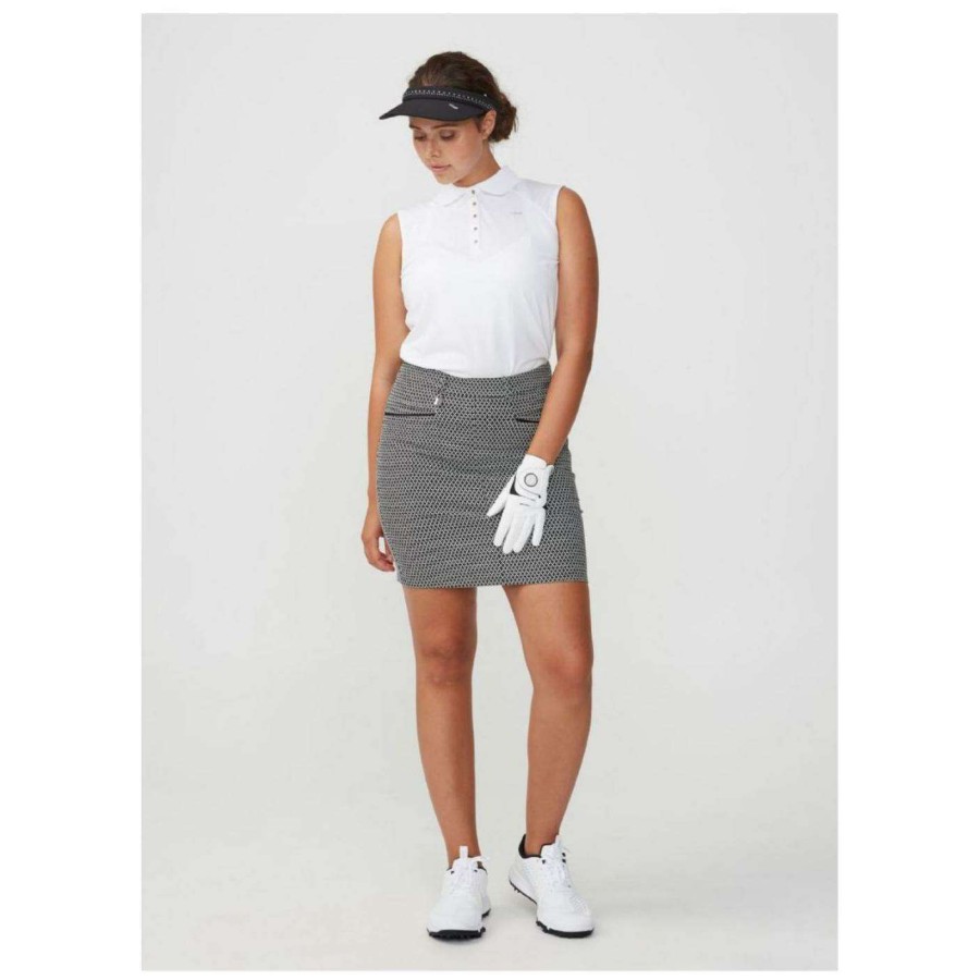 Shorts & Skorts * | Rohnisch Ladies Smooth Golf Skort 110183 Black/White/Check Black/White Check