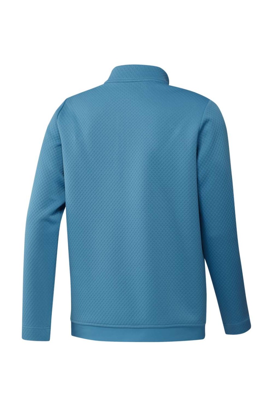 Mid Layers * | Adidas Dwr 1/4-Zip Golf Top Gu5088 Sonic Aqua