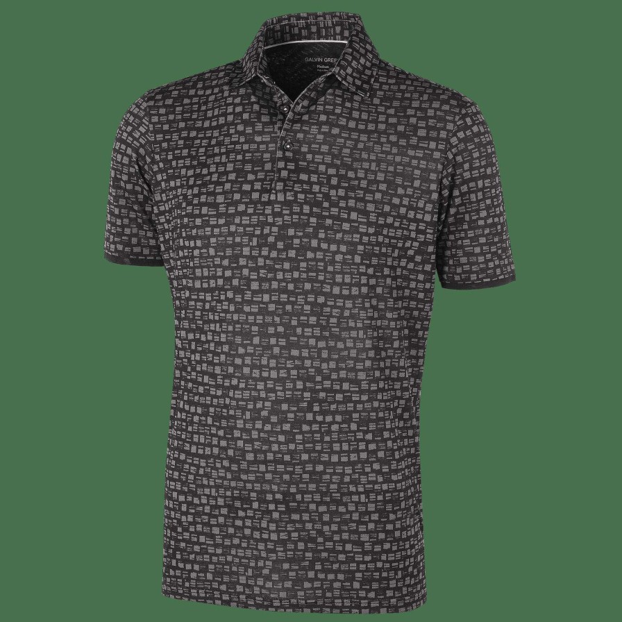 Shirts * | Galvin Green Mack V8+ Golf Shirt G1269 Black/Sharkskin 77