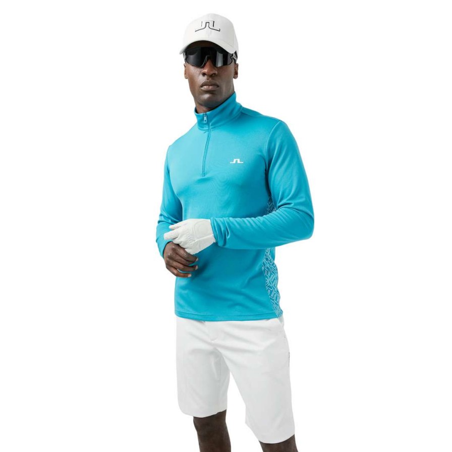 Mid Layers * | J.Lindeberg Emanuel Golf Mid Layer Gmjs05611 Enamel Blue O448