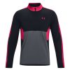 Mid Layers * | Under Armour Storm Windstrike 1/2-Zip Golf Pullover 1370156 Black/Petra Pink 002