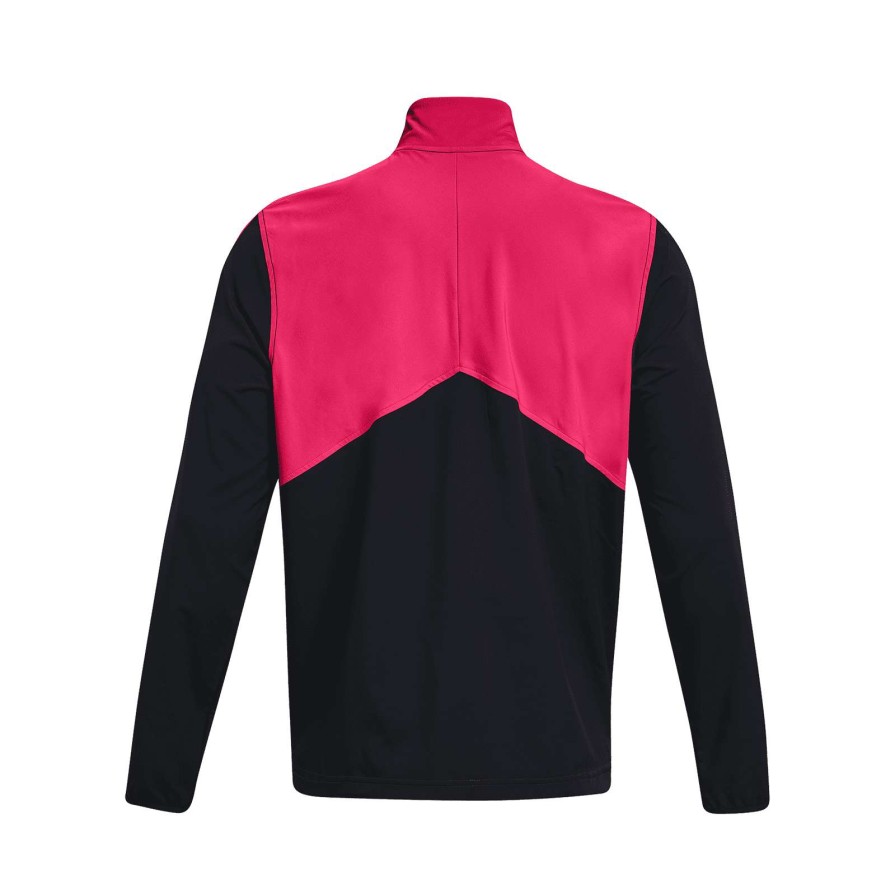 Mid Layers * | Under Armour Storm Windstrike 1/2-Zip Golf Pullover 1370156 Black/Petra Pink 002