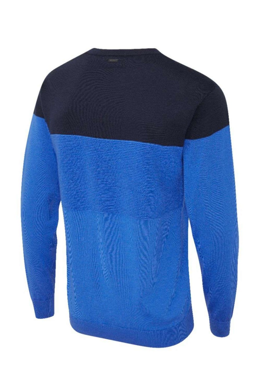 Mid Layers * | Ping Lucas Golf Sweater P03501 Delph Blue/Navy Dbn3