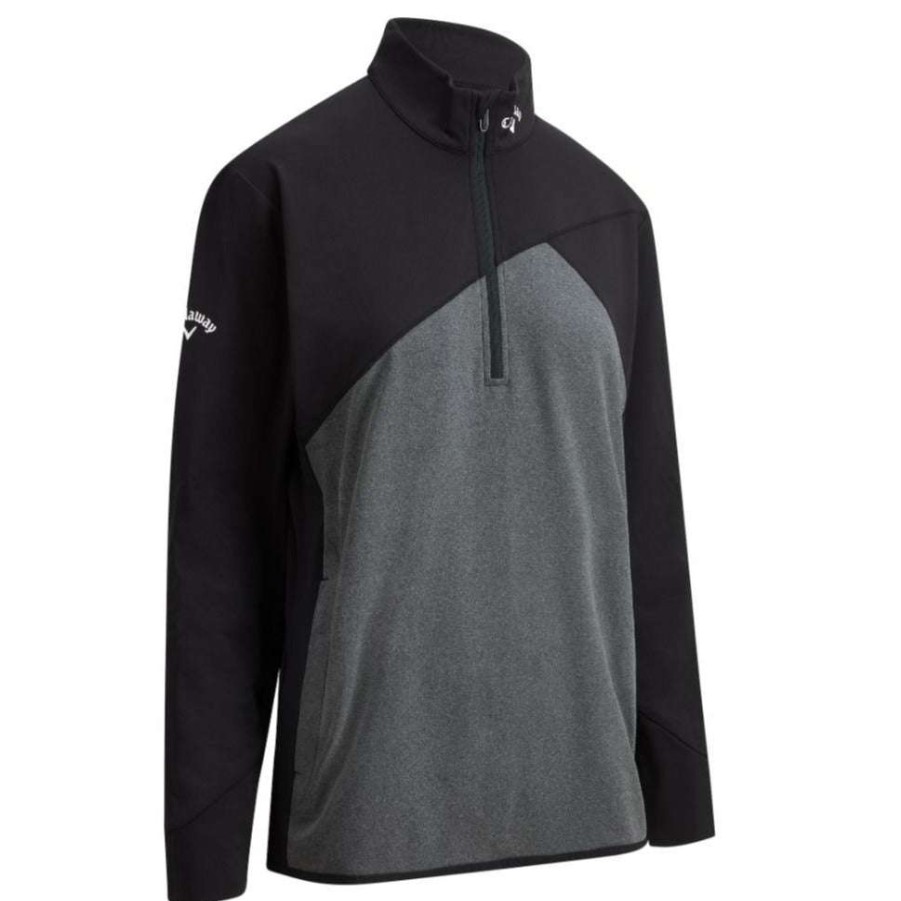 Mid Layers * | Callaway Aquapel 1/4-Zip Golf Pullover Cgkfb050 Caviar 002