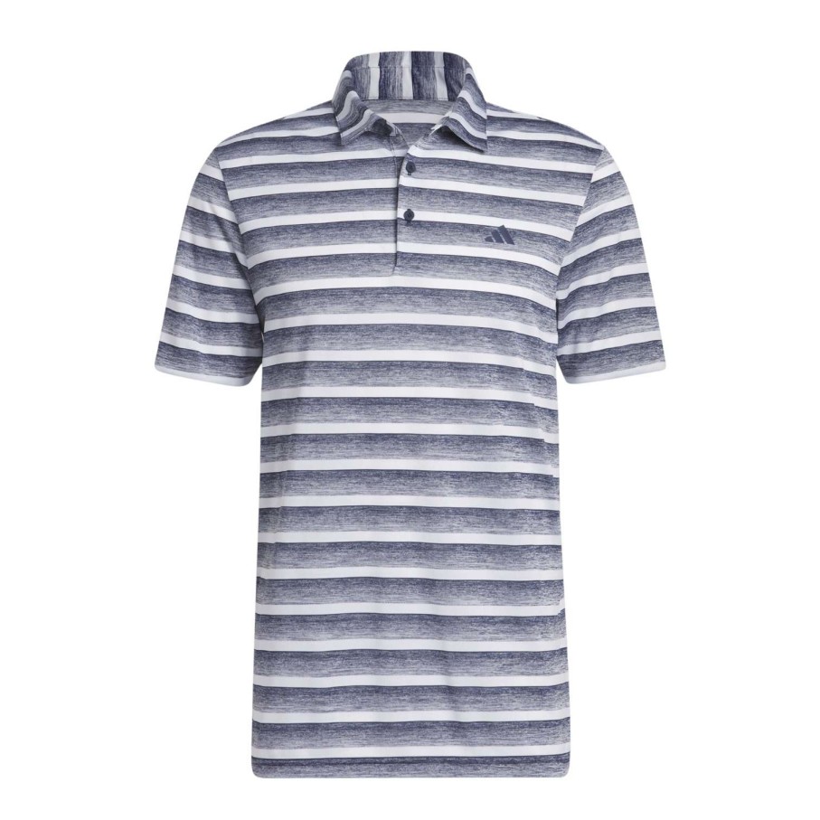 Shirts * | Adidas 2-Colour Stripe Golf Polo Shirt Hs7579 Collegiate Navy/White