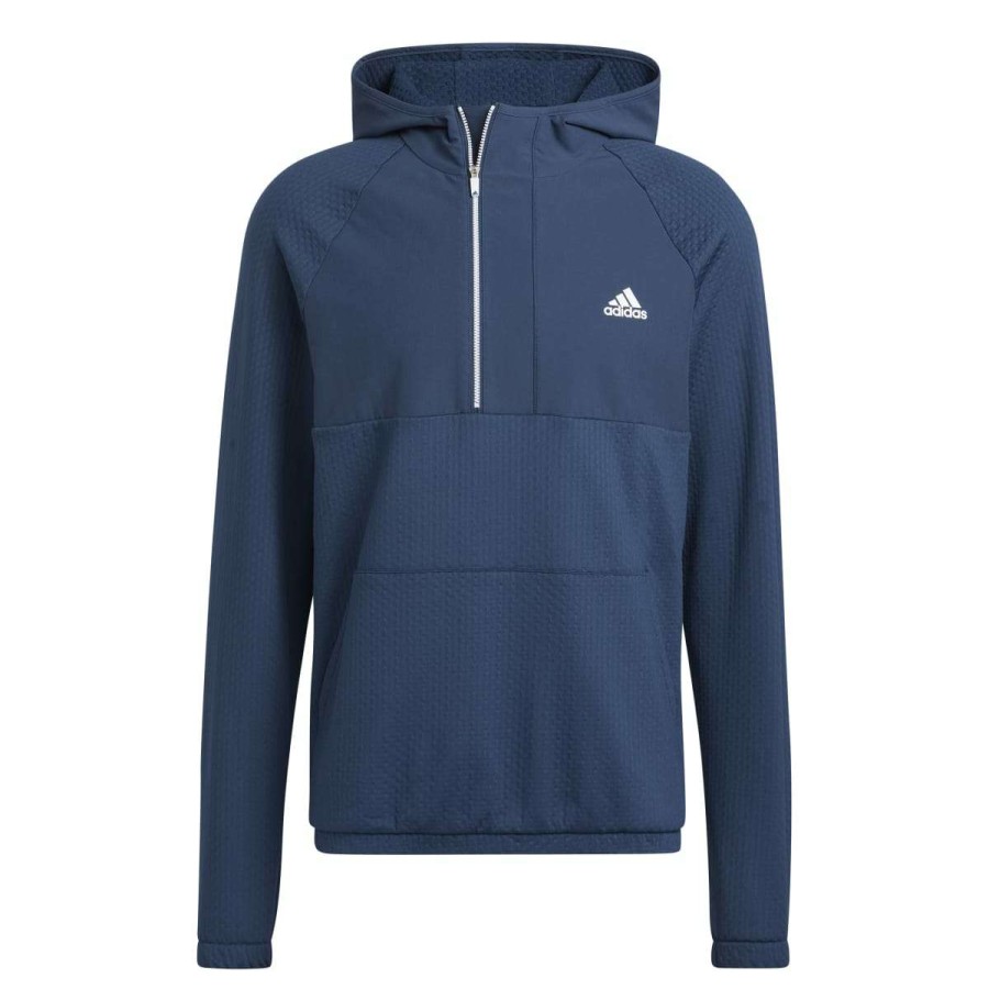 Mid Layers * | Adidas Anorak Quarter Zip Golf Fleece Hm8284 Crew Navy