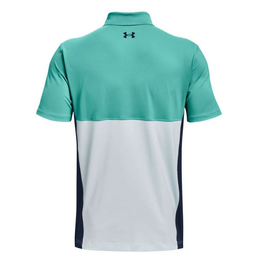 Shirts * | Under Armour Performance Blocked Golf Polo Shirt 1370109 Neptune/Sea Mist/Academy 369