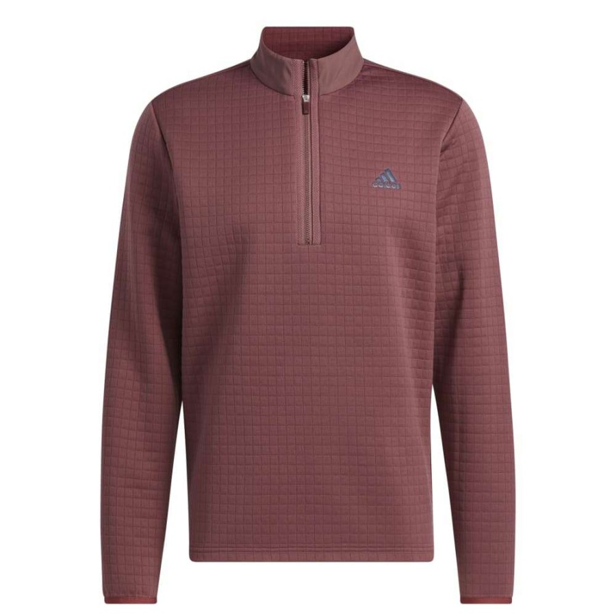 Mid Layers * | Adidas Dwr Lc 1/4-Zip Golf Pullover Hm8283 Quiet Crimson