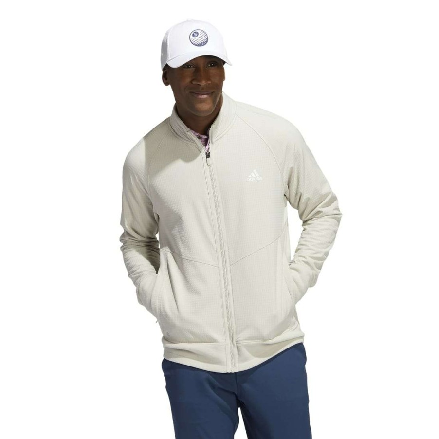 Mid Layers * | Adidas Statement Full Zip Golf Mid Layer Hm7376 Clear Brown