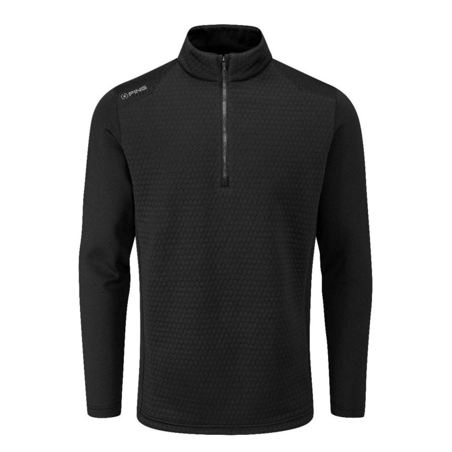 Mid Layers * | Ping Mellor 1/2-Zip Golf Pullover P03445 Black/Black D88