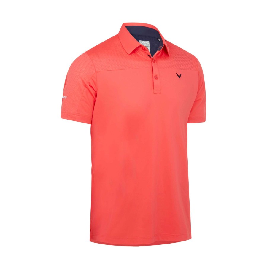 Shirts * | Callaway Odyssey Ventilated Block Golf Polo Cgksb074 Teaberry 678