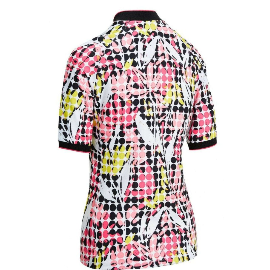 Polo Shirts * | Callaway Ladies Abstract Print Golf Polo Shirt Cgksa041 Caviar 002