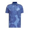 Shirts * | Adidas Flower Mesh Print Golf Polo Shirt Hs1128 Blue Fusion/Collegiate Navy