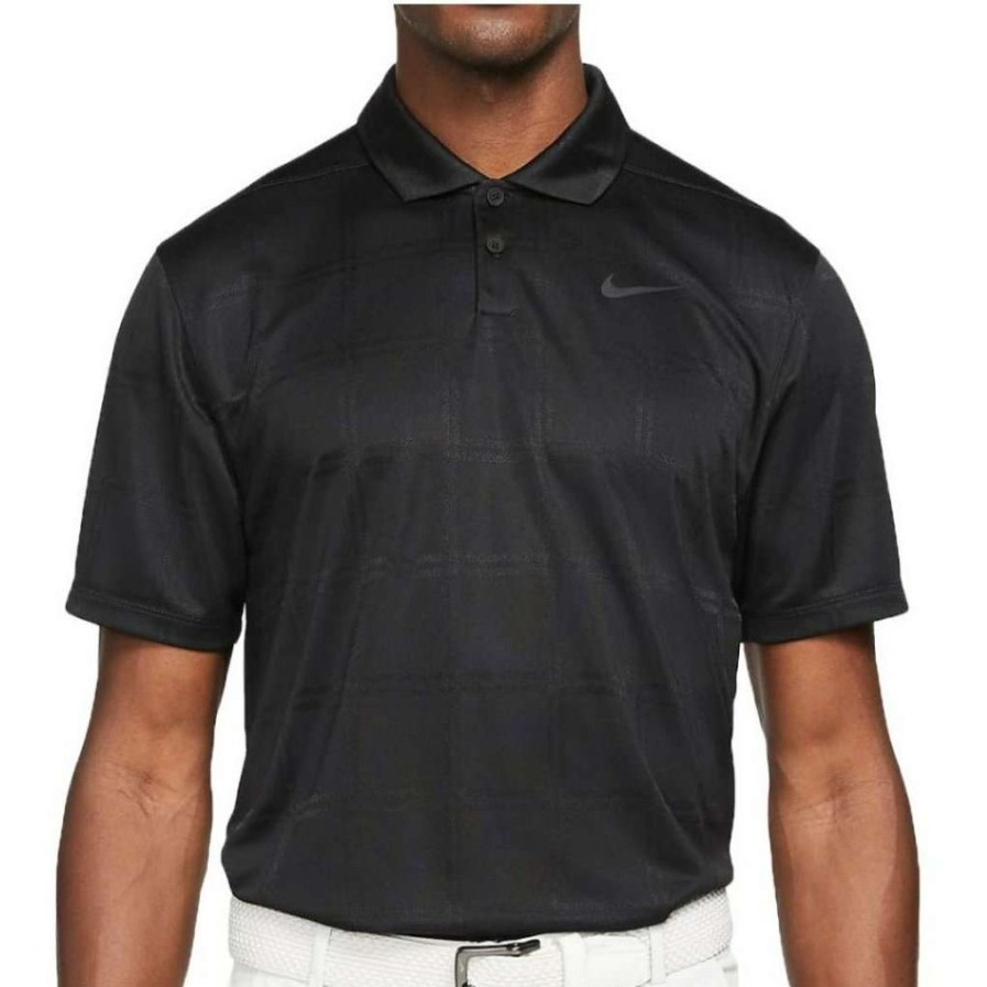 Shirts * | Nike Dri-Fit Vapor Texture Golf Shirt Da2969 Black 010