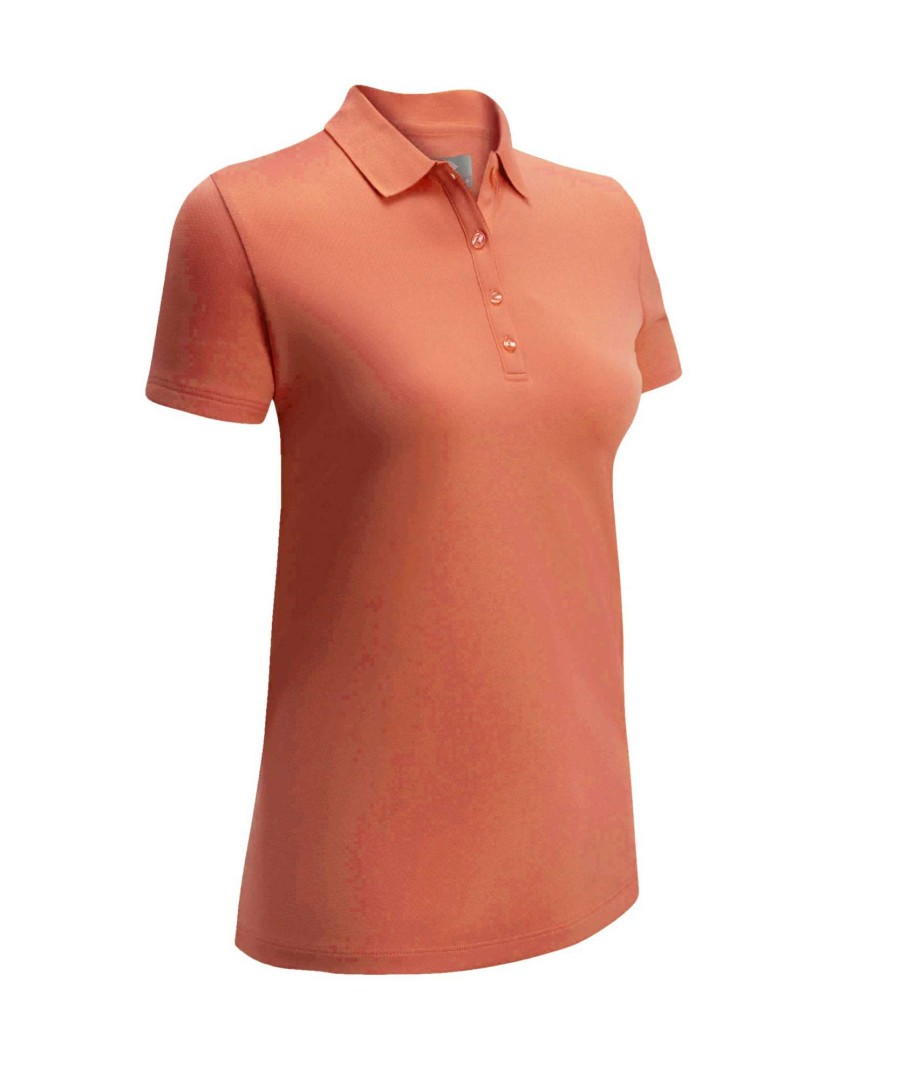 Polo Shirts * | Callaway Ladies Swing Tech Golf Polo Shirt Cgksa0A7 Persimmon 830