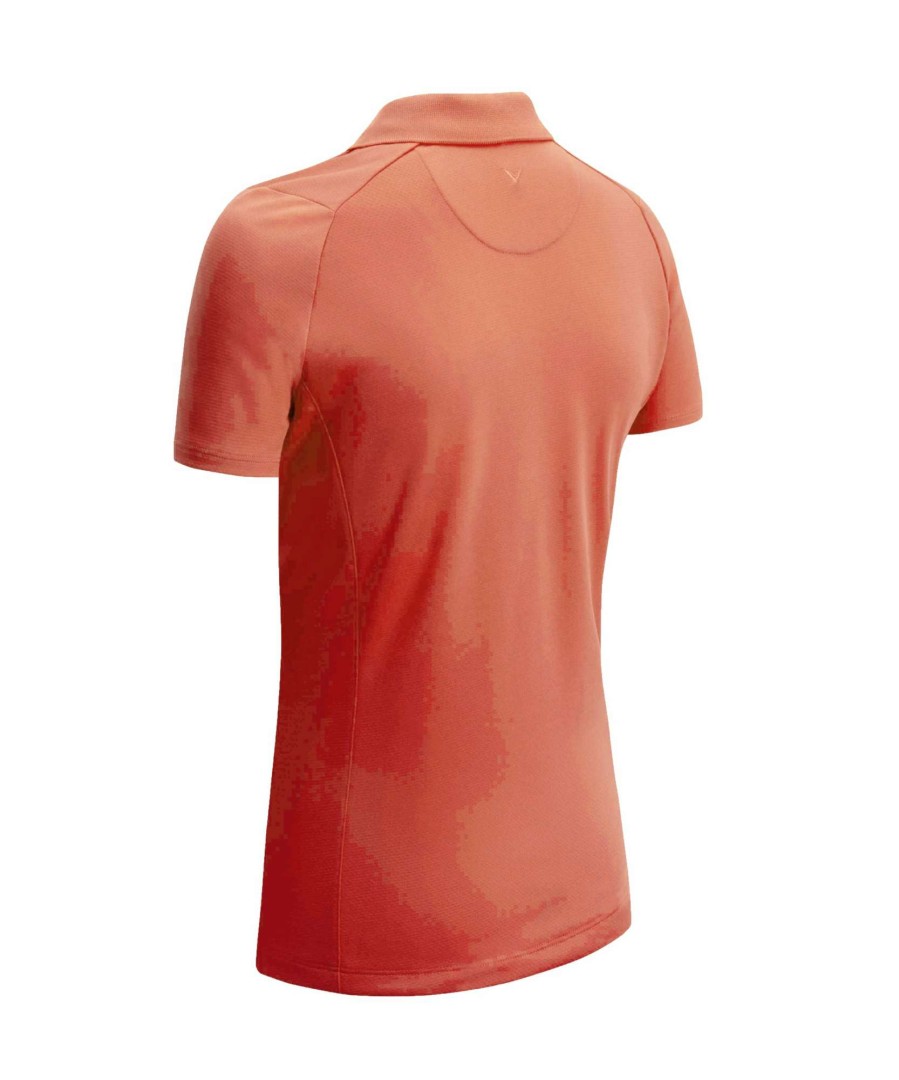 Polo Shirts * | Callaway Ladies Swing Tech Golf Polo Shirt Cgksa0A7 Persimmon 830