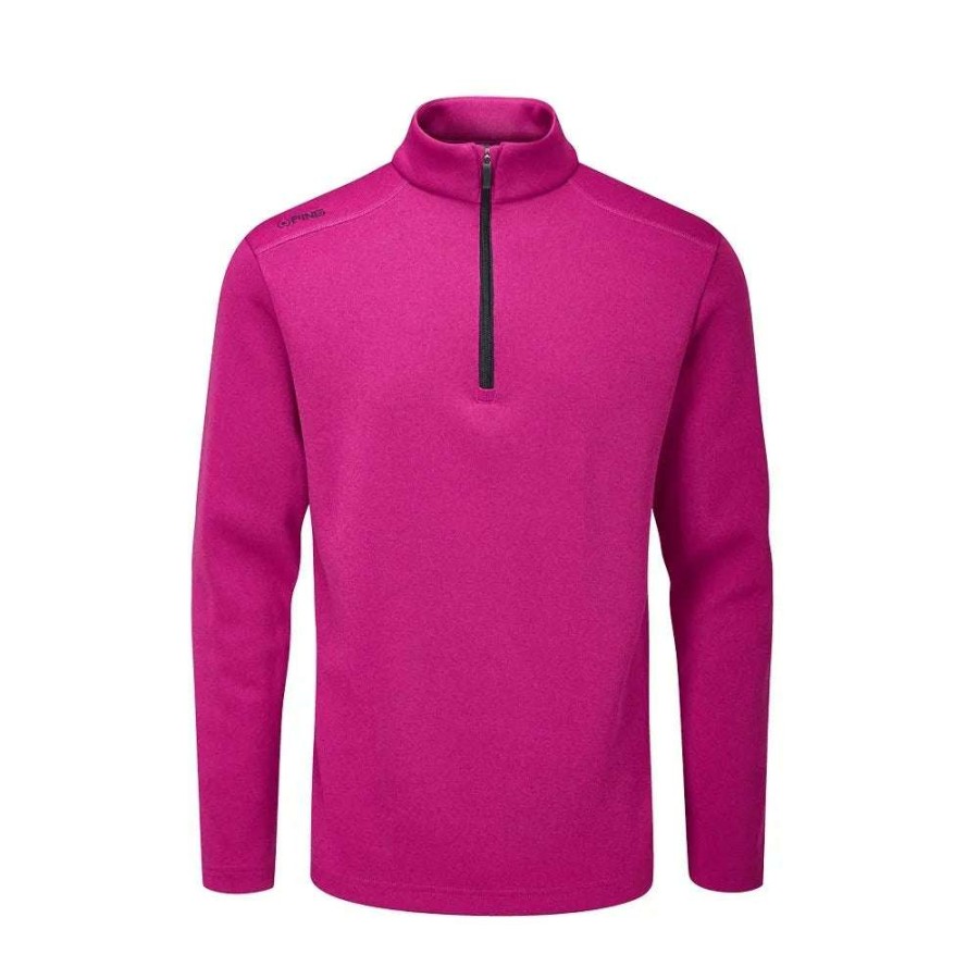 Mid Layers * | Ping Ramsey 1/2 Zip Golf Fleece P03356 Rasberry Marl Rasn