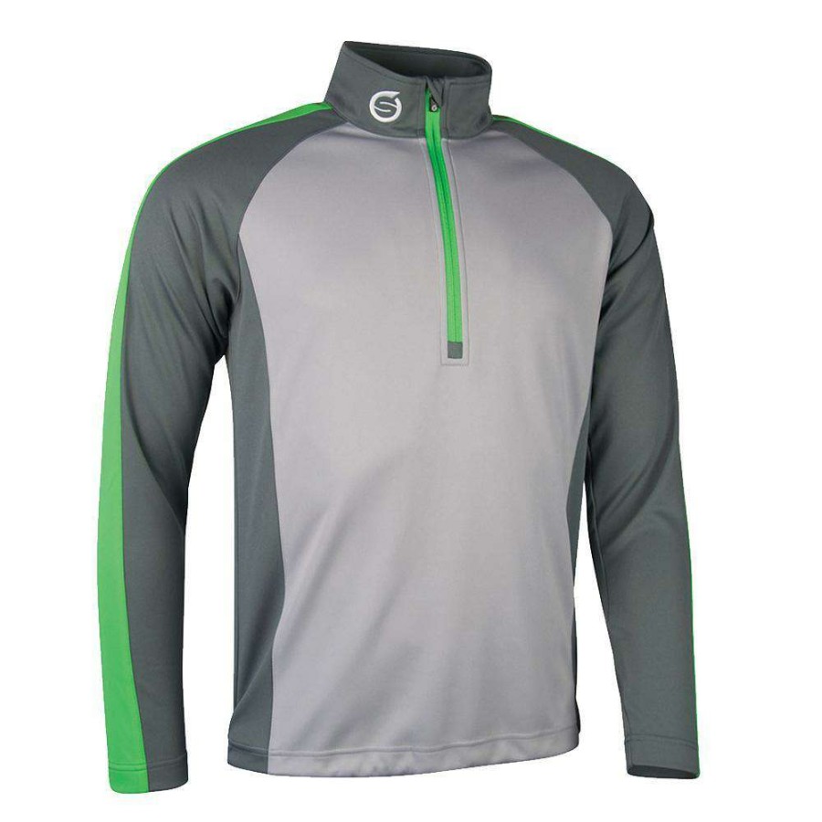 Mid Layers * | Sunderland Aspen Golf Mid Layer Sunmm39 Silver/Gunmetal/Gecko Green Sggg