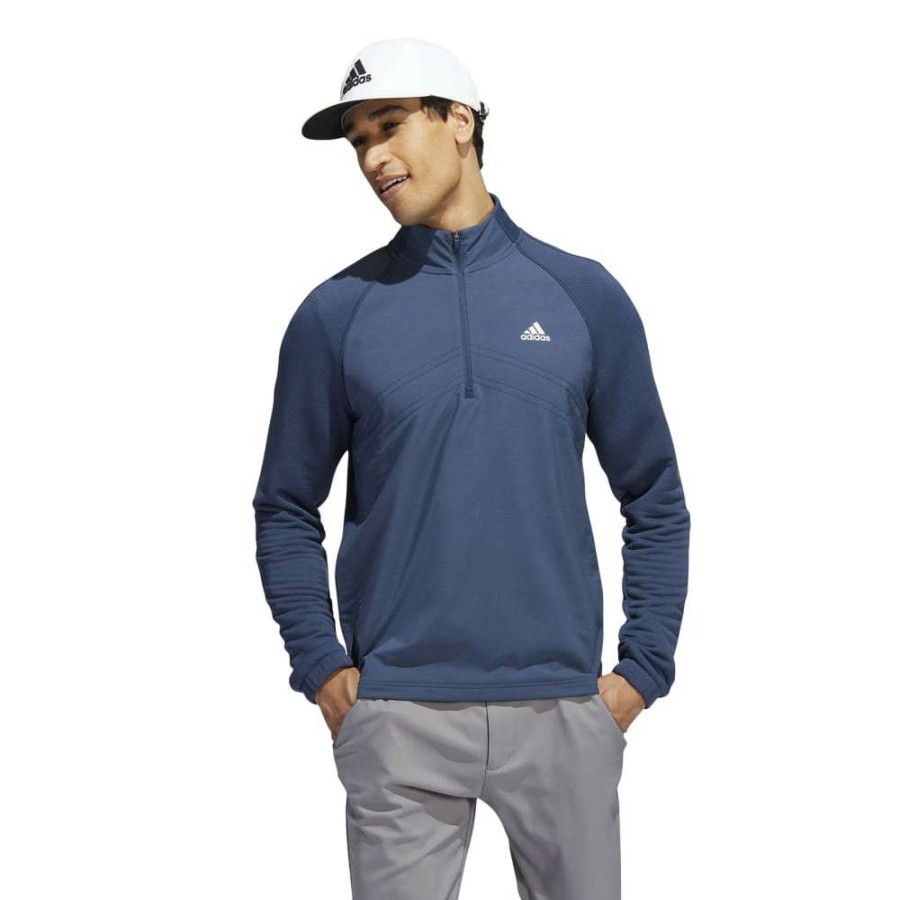 Mid Layers * | Adidas Statement 1/4 Zip Golf Mid Layer Ht1322 Crew Navy