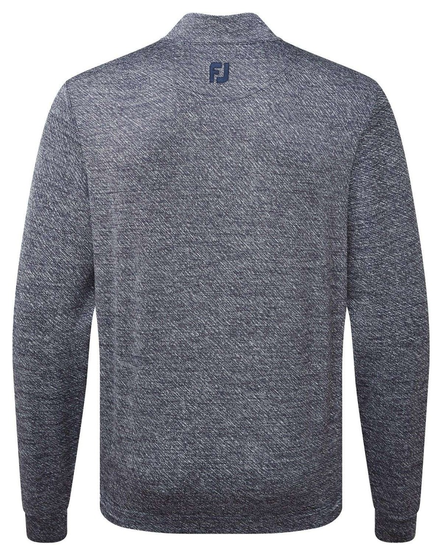 Mid Layers * | Footjoy Jacquard Chill Out Golf Pullover 88796 Navy