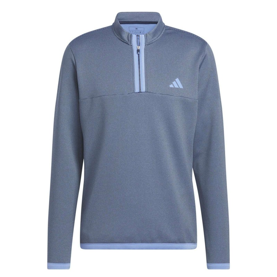 Mid Layers * | Adidas Microdot 1/4 Zip Golf Mid Layer Hs7588 Collegiate Navy/Blue Fusion