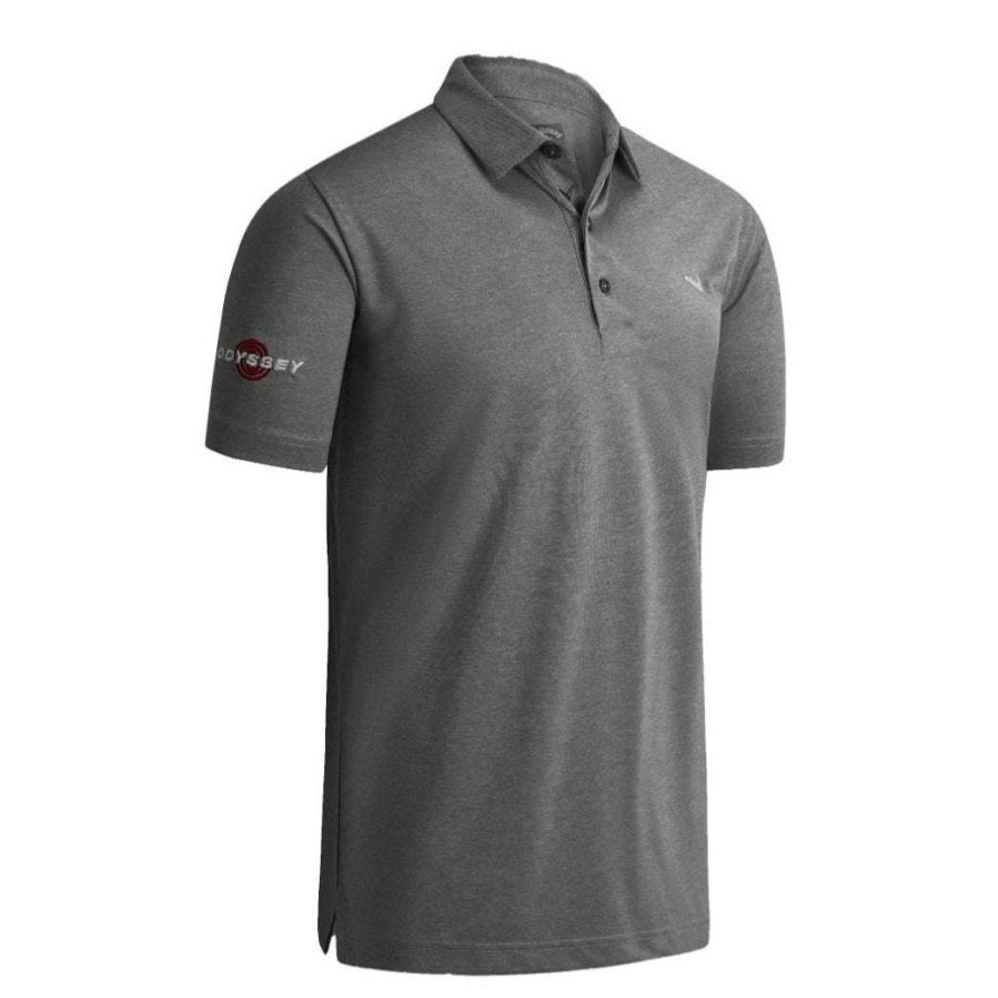 Shirts * | Callaway Odyssey Birdseye Golf Polo Shirt Cgksa094 Medium Grey Heather 096