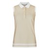 Polo Shirts * | Rohnisch Ladies Sleeveless Deni Golf Polo Shirt 111522 Space Dot Beige