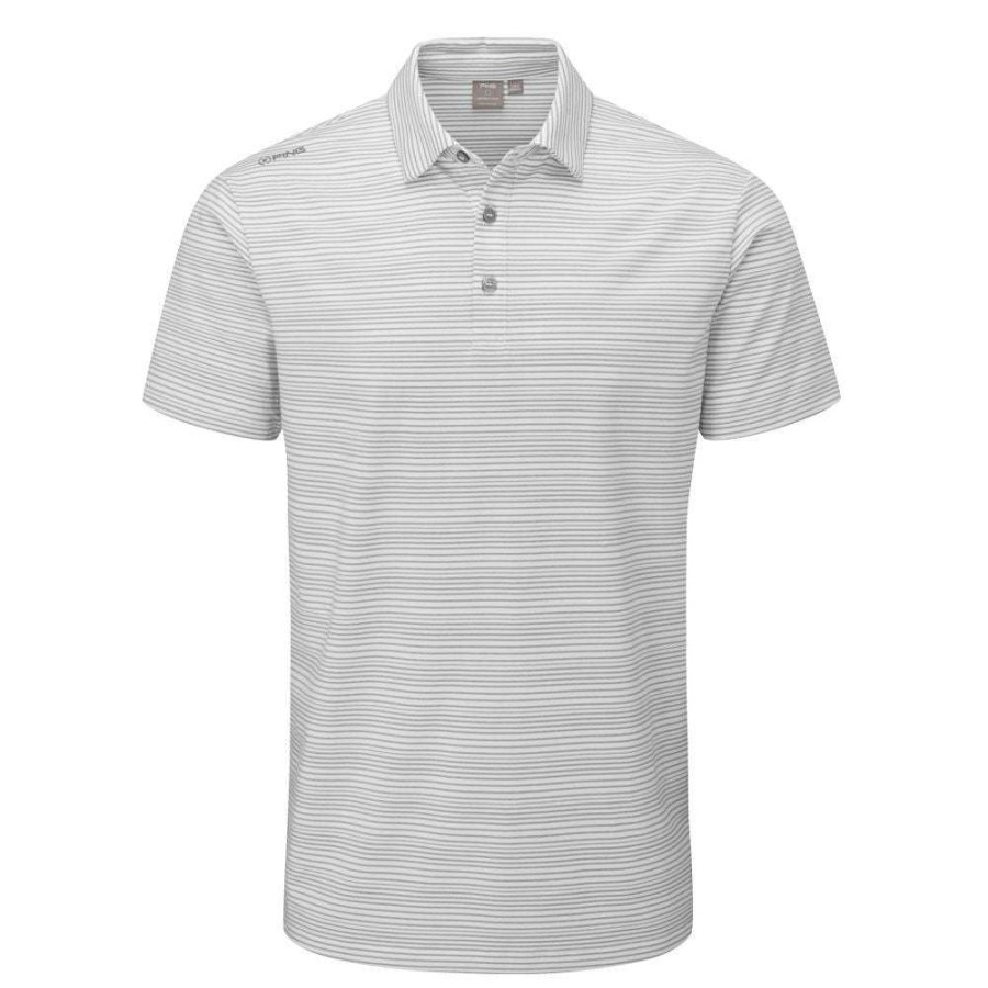 Shirts * | Ping Alexander Golf Polo Shirt P03463 White/Griffin