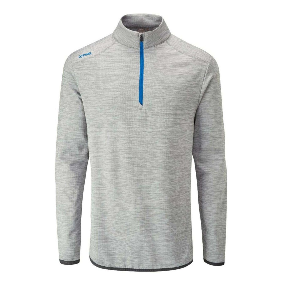 Mid Layers * | Ping Edison 1/2 Zip Golf Top P03411 Silver Marl