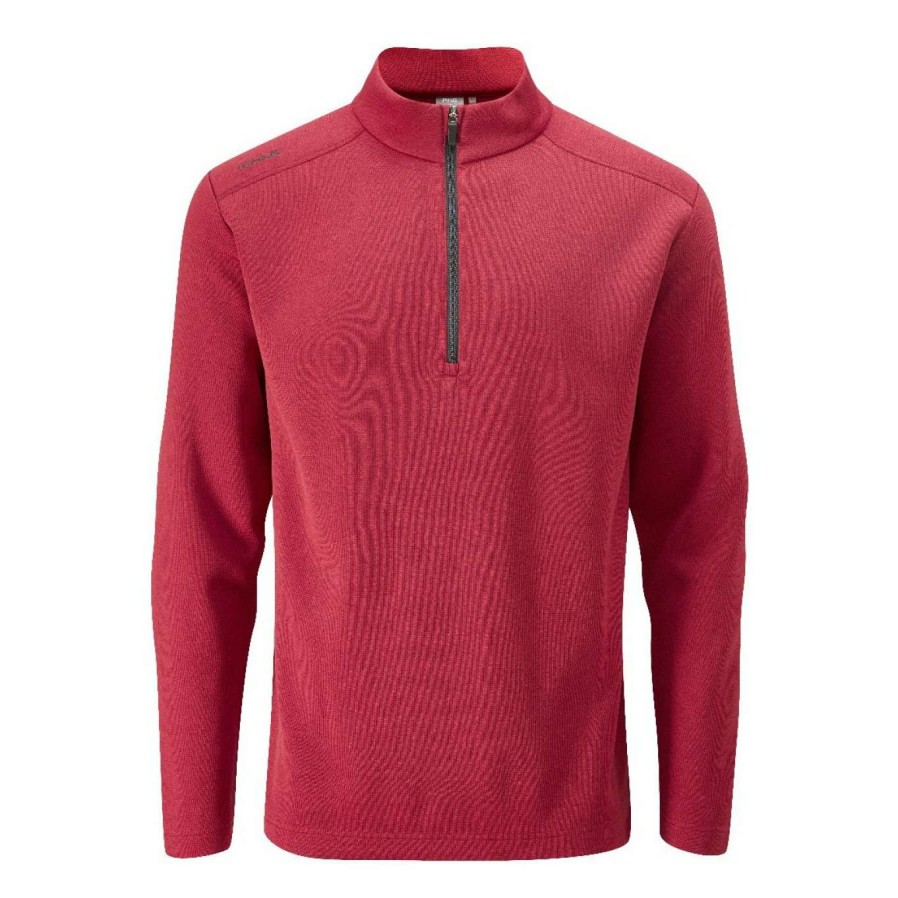 Mid Layers * | Ping Ramsey 1/2 Zip Golf Fleece P03356 Rich Red Marl R826