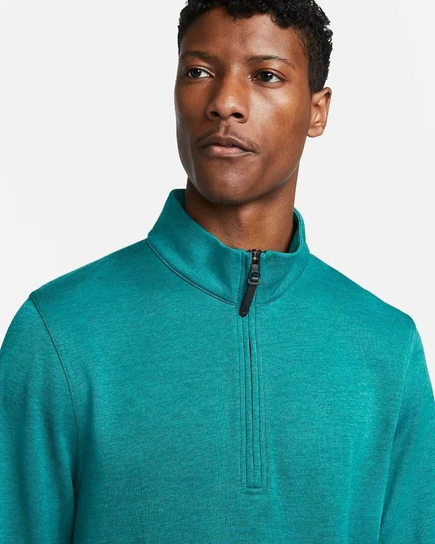 Mid Layers * | Nike Dri-Fit Player 1/2 Zip Golf Sweater Dh0986 Bright Spruce 367