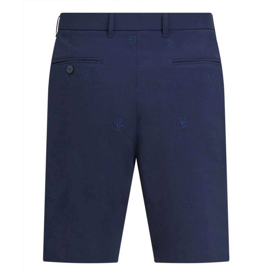 Shorts * | Original Penguin All-Over Pete Golf Shorts Ogbsa070 Black Iris