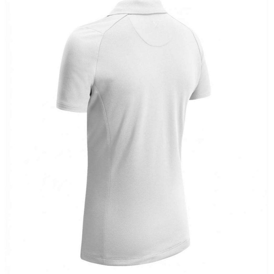 Polo Shirts * | Callaway Ladies Swing Tech Golf Polo Shirt Cgksa0A7 Brilliant White 123