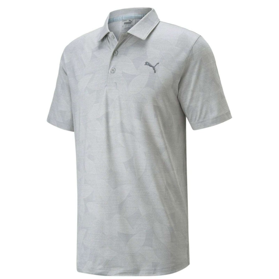 Shirts * | Puma Leaflet Golf Polo Shirt 535445 Quiet Shade Heather 01