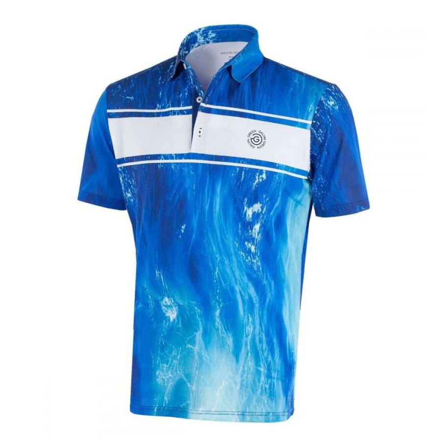 Shirts * | Galvin Green Manfred Golf Shirt G1274 White/Blue 13