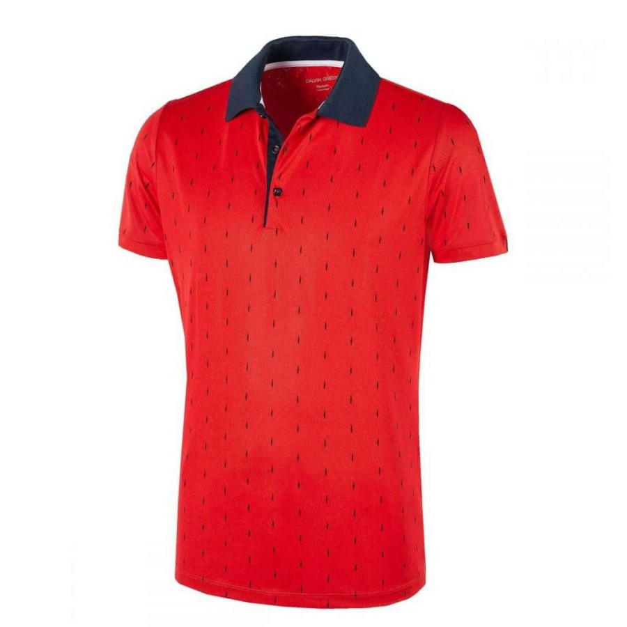 Shirts * | Galvin Green Mayson V8+ Golf Shirt G1267 Red/Navy 23