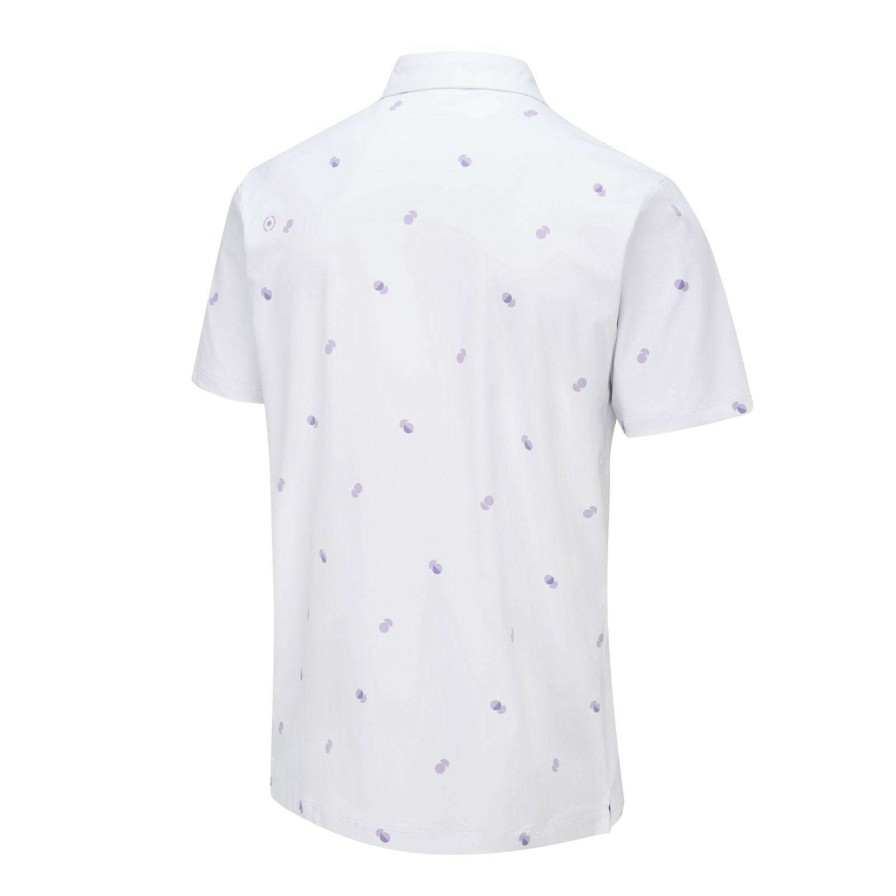 Shirts * | Ping Two Tone Golf Polo Shirt P03571 White/Cool Lilac Multi Wcl9