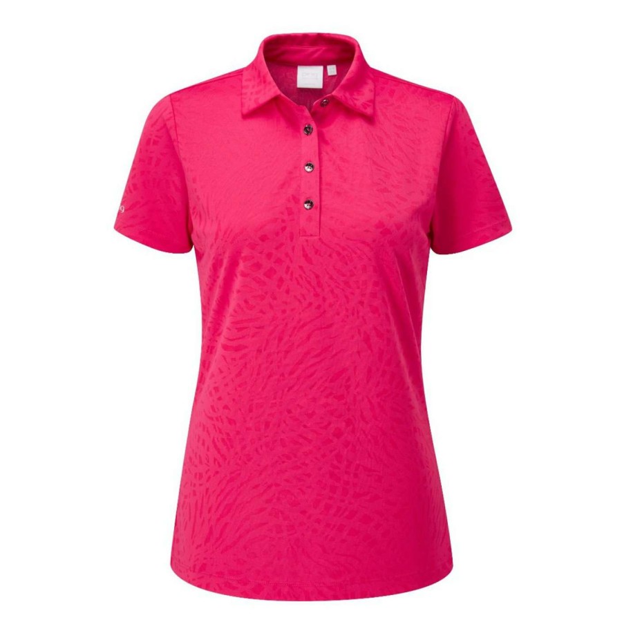 Polo Shirts * | Ping Ladies Bronte Golf Polo Shirt P93519 Rosebud