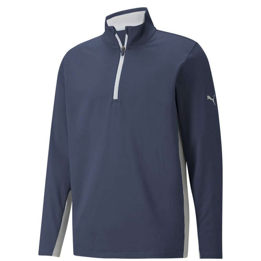 Mid Layers * | Puma Gamer 1/4 Zip Golf Top 599127 Navy Blazer 03