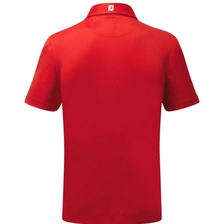 Shirts * | Footjoy Stretch Pique Solid Golf Polo Shirt 91825 Red