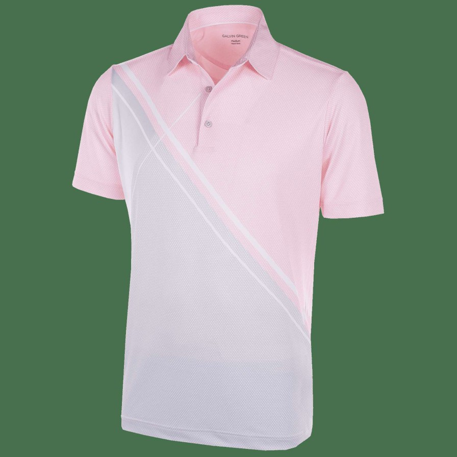 Shirts * | Galvin Green Martin Golf Shirt G1362 Light Pink/Cool Grey/White 97