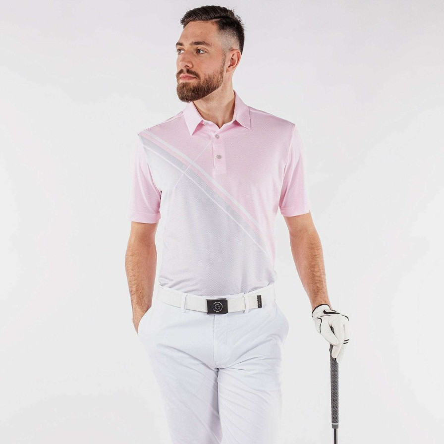 Shirts * | Galvin Green Martin Golf Shirt G1362 Light Pink/Cool Grey/White 97