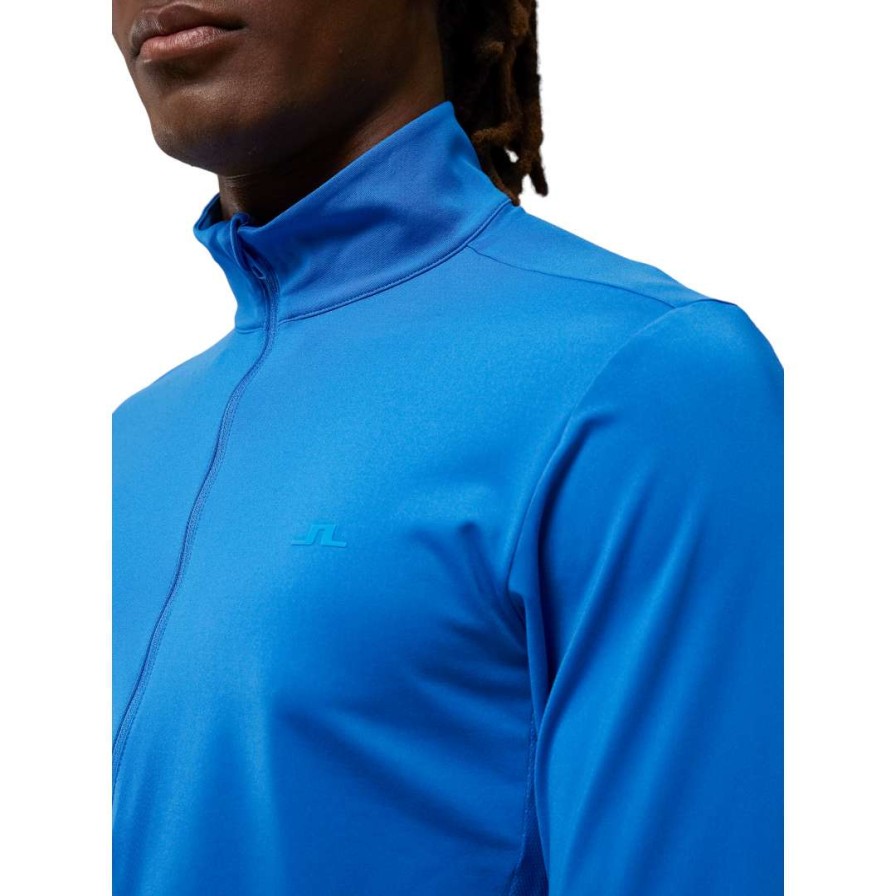 Mid Layers * | J.Lindeberg Luke 1/2-Zip Golf Mid Layer Amjs06731 Nautical Blue O346